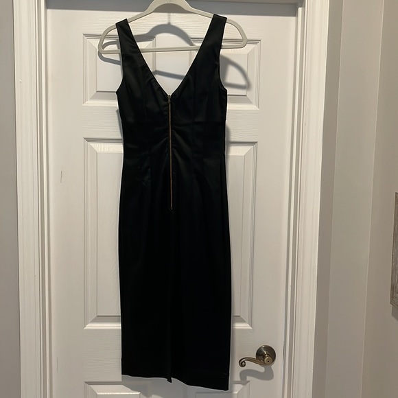 Dolce and Gabbana Beautiful Black Cocktail Satin Midi Dress, size 40 - Picture 4 of 12